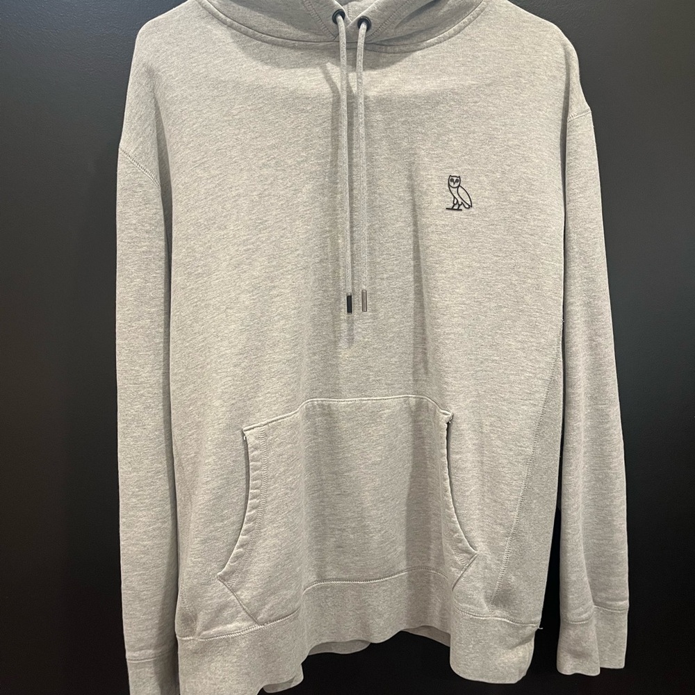 OVO Gray Sweatshirt with Drawstring Hood